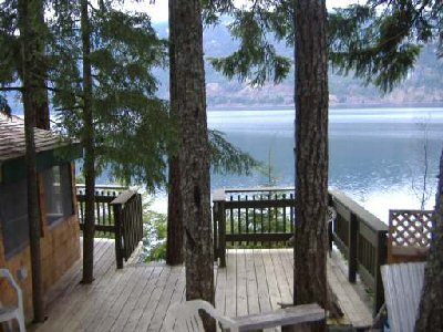 deck and lake view